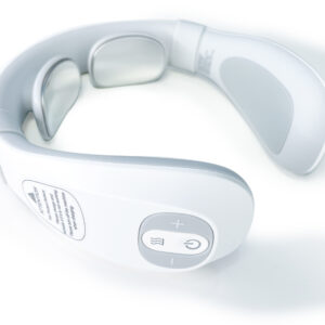 a white headphones and a remote